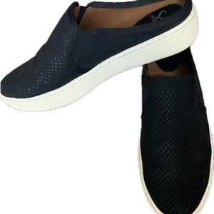 Sofft Black Snakeskin Mules
